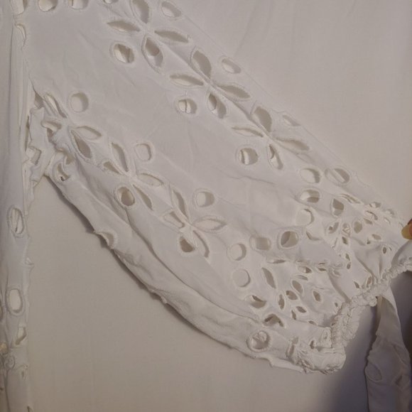 Lilly Pulitzer White Amrita Eyelet Midi Button Down Dress Size 10 - Picture 10 of 16